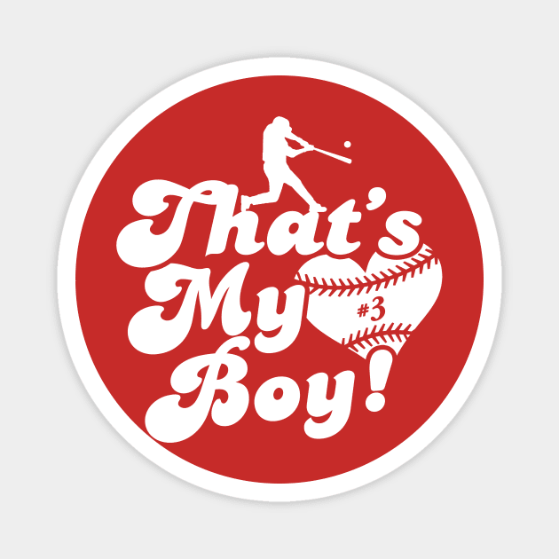 That's My Boy #3 Favorite Baseball Player Baseball Mom Dad Grandparent Magnet by TeeCreations